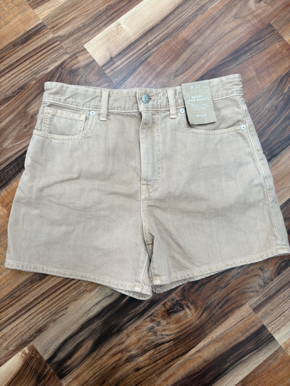 Madewell Tan High-Rise Relaxed Jean Shorts NWT size 27